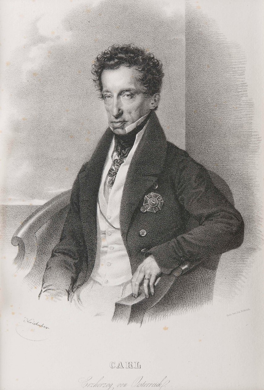 Ärkehertig Karl av Österrike 1771-1847, hertig av Teschen. av Josef Kriehuber