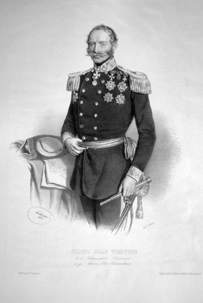 Franz Greve Wimpffen 1852 Litografi av Josef Kriehuber
