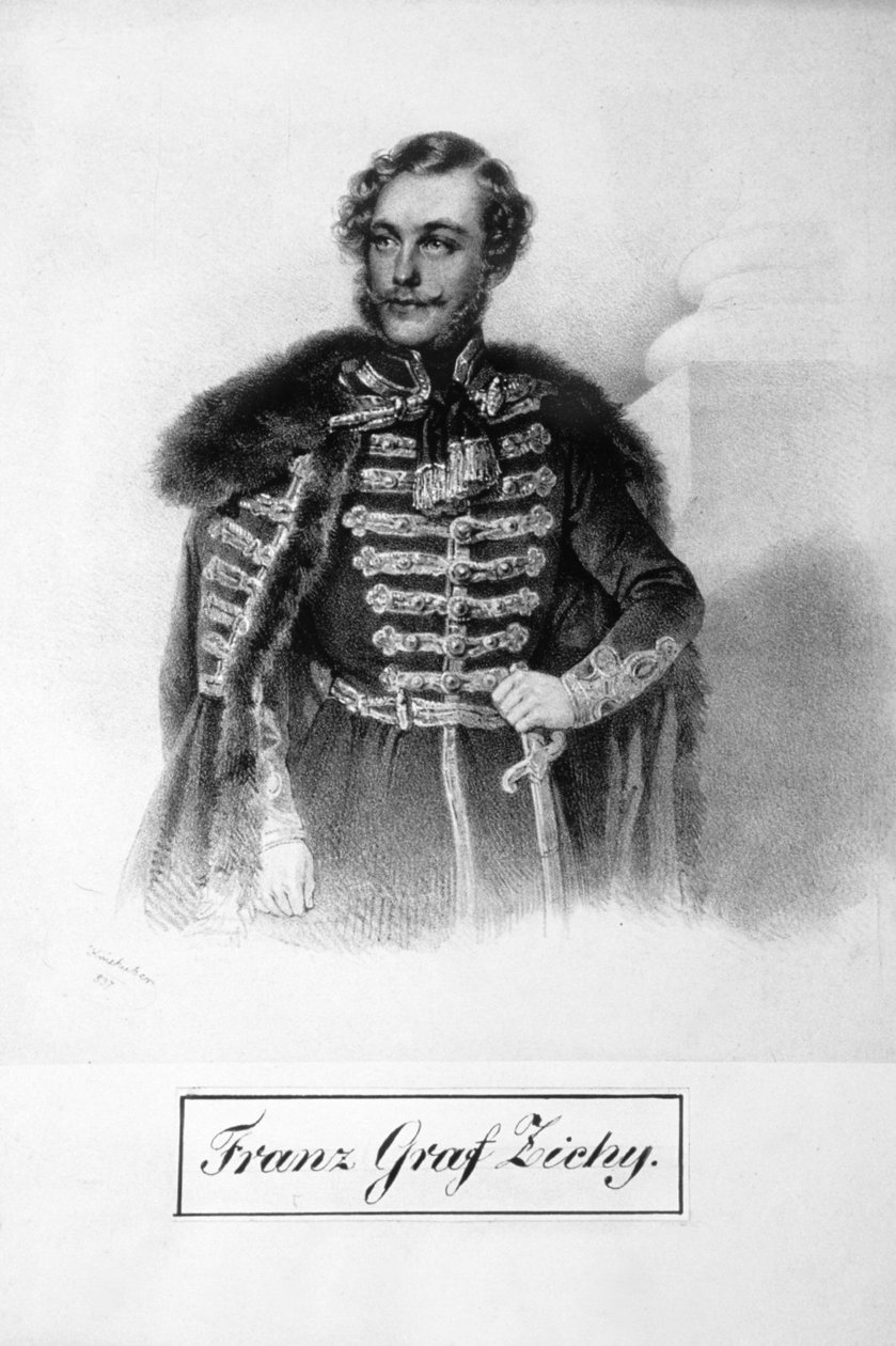 Franz Graf Zichy Litografi av Josef Kriehuber