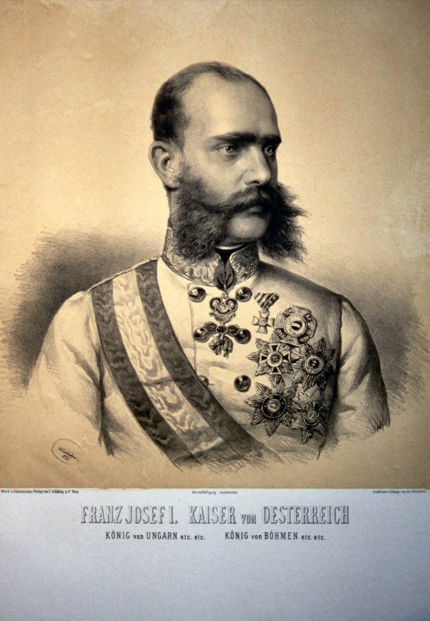 Franz Josef I. 1873 Litografi av Josef Kriehuber