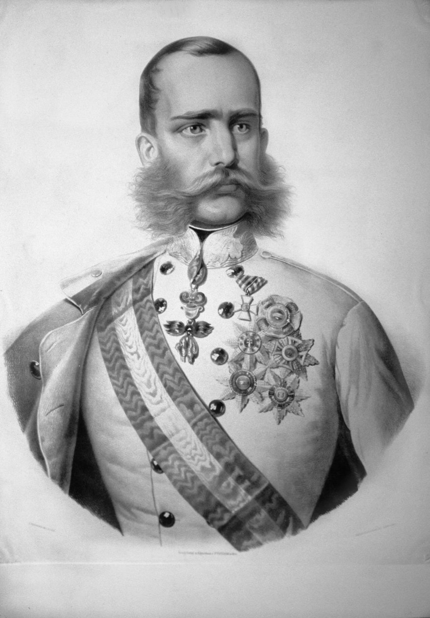 Franz Josef I. Kr. s.a. Litografi av Josef Kriehuber