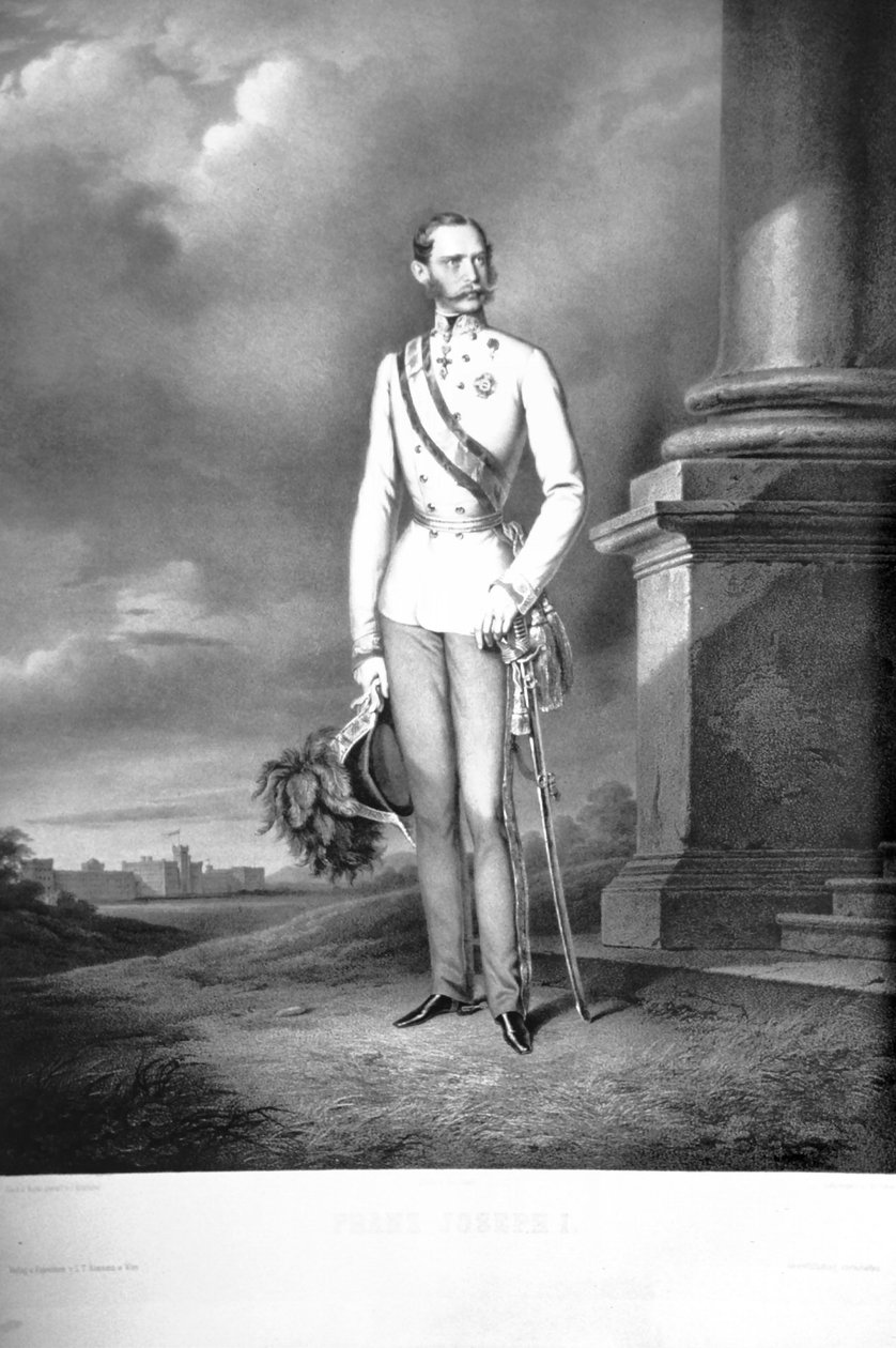 Franz Josef I. Kriehuber ca 1860 Litografi av Josef Kriehuber