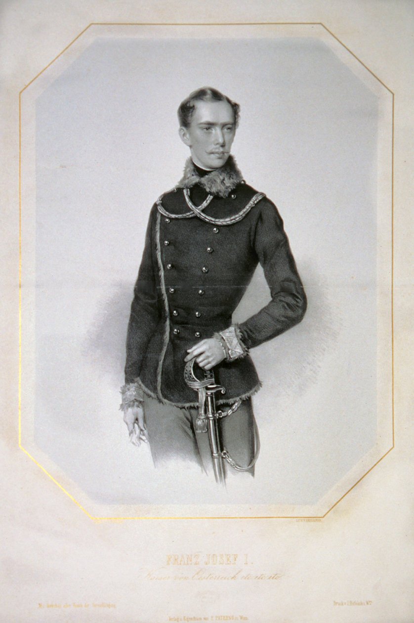 Franz Josef I. s. a. Litografi av Josef Kriehuber