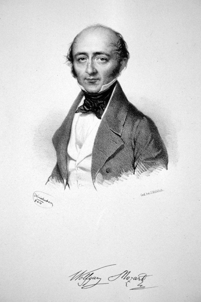 Franz Xaver Wolfgang Mozart Litho av Josef Kriehuber