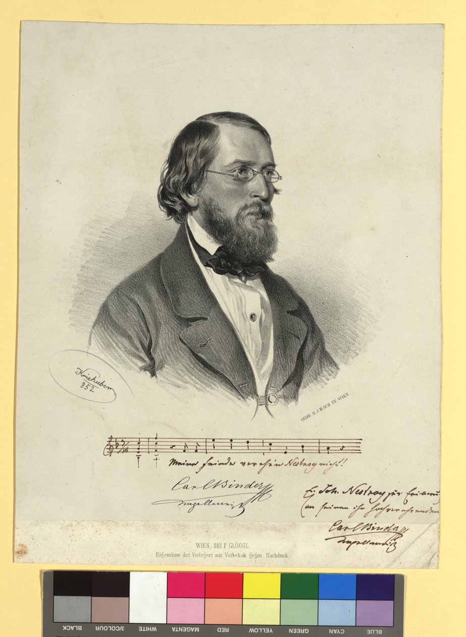 Karl Binder, kapellmästare, kompositör av musiken till Johann Nestroys farsartade pjäser av Josef Kriehuber