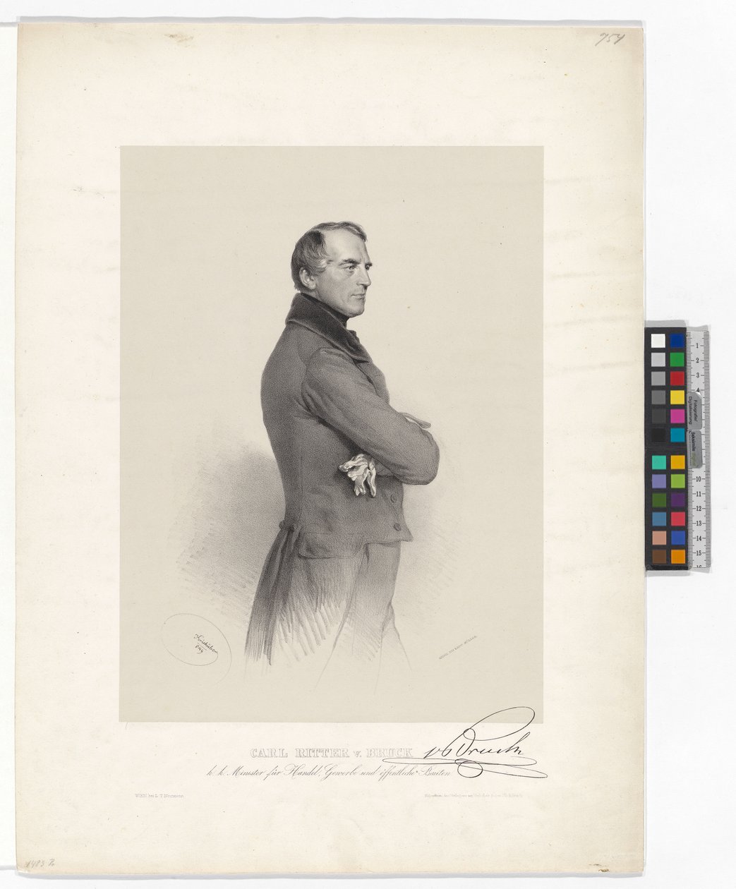 Karl Ludwig, baron von Bruck av Josef Kriehuber