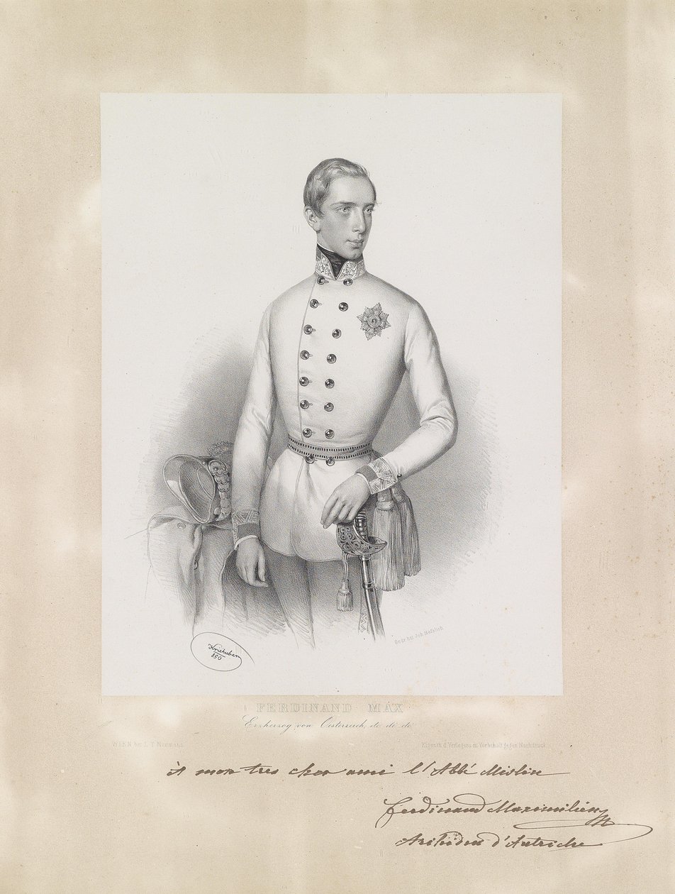 Porträtt av den unge ärkehertigen Ferdinand Maximilian i uniform av Josef Kriehuber