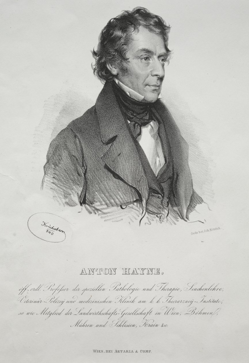 Porträtt av Dr Anton Hayne av Josef Kriehuber