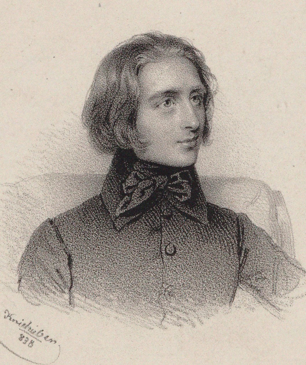 Porträtt av kompositören Franz Liszt 1811-1886, 1838. av Josef Kriehuber