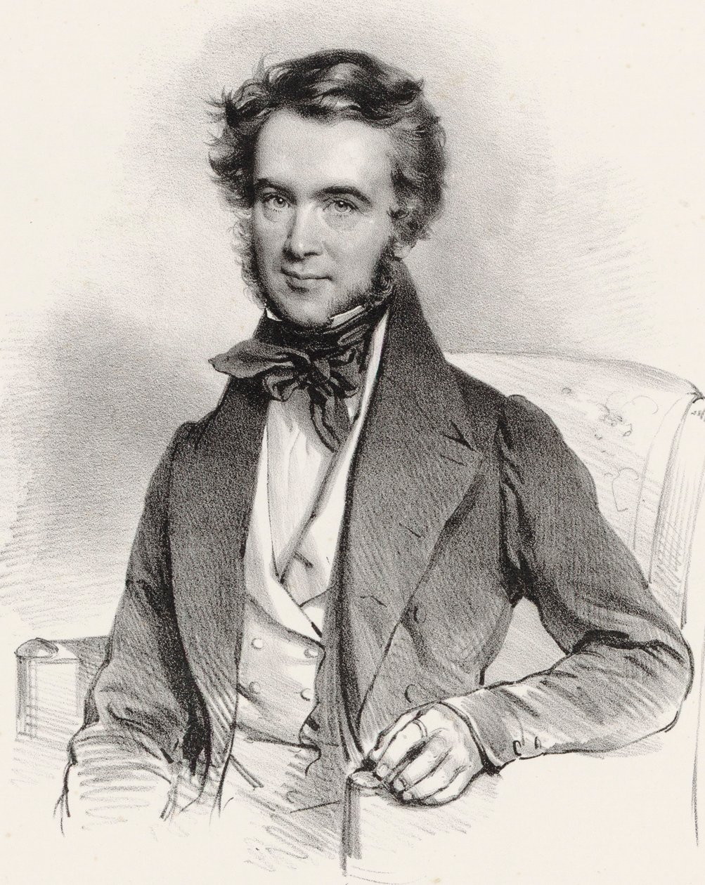 Porträtt av violinisten och kompositören Karol Lipiski 1790-1861, 1837. av Josef Kriehuber