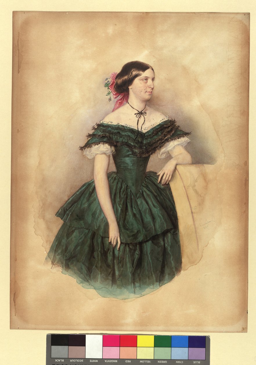 Violetta von Schmerling, gift med Bienerth av Josef Kriehuber