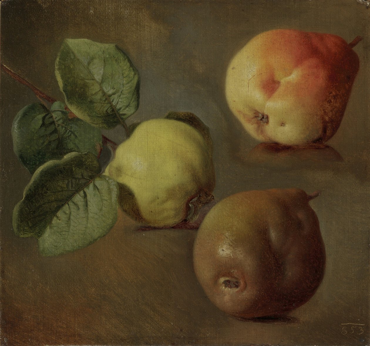 Les coings - Quince - Josef Navratil (1798-1865). Olja på duk av Josef Matěj Navrátil