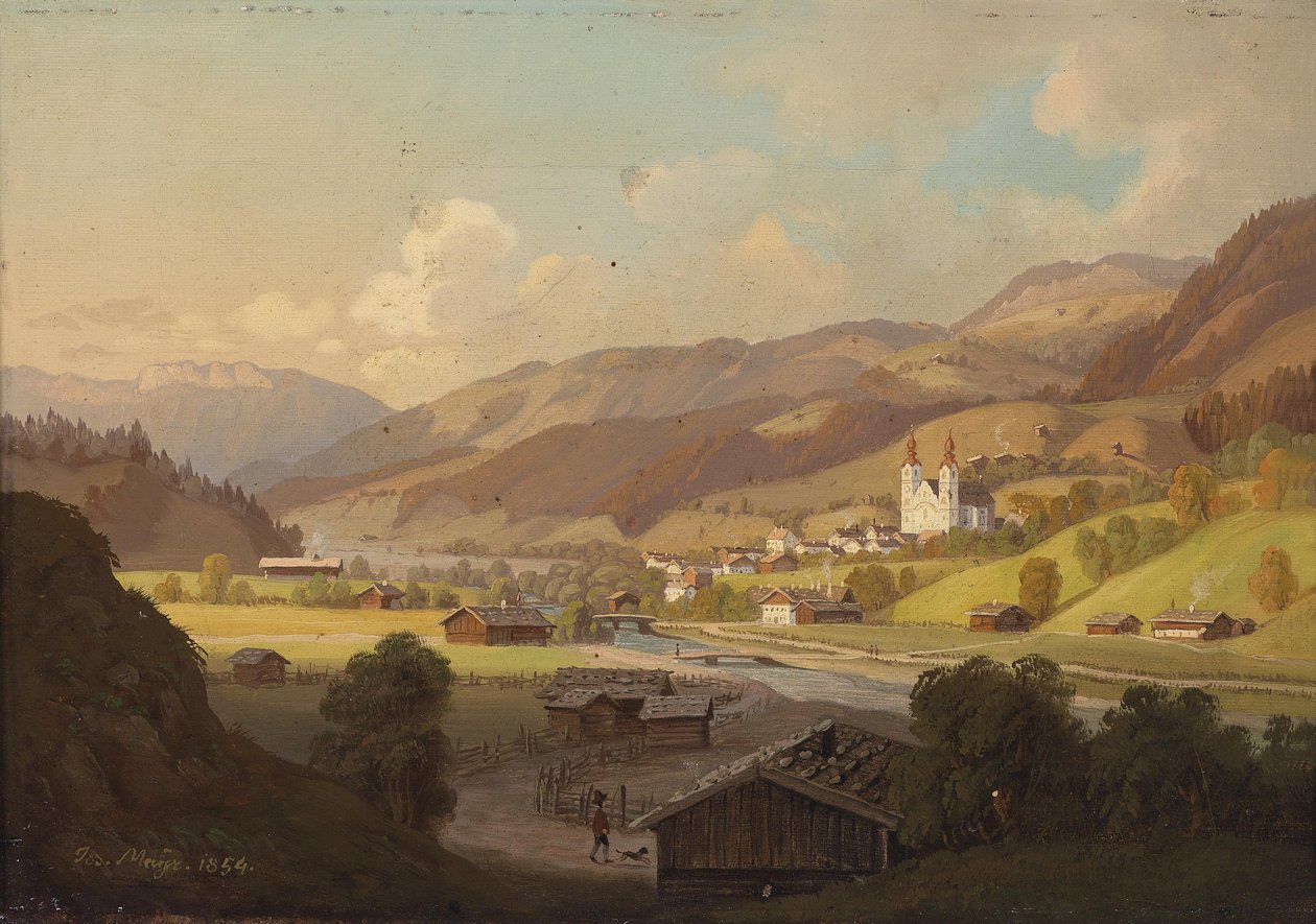 Utsikt över Maria Rain, Kärnten av Josef Mayr