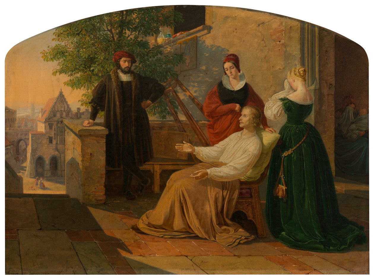 Lucas van Leydens sista ögonblick, 1843 av Josef Mánes