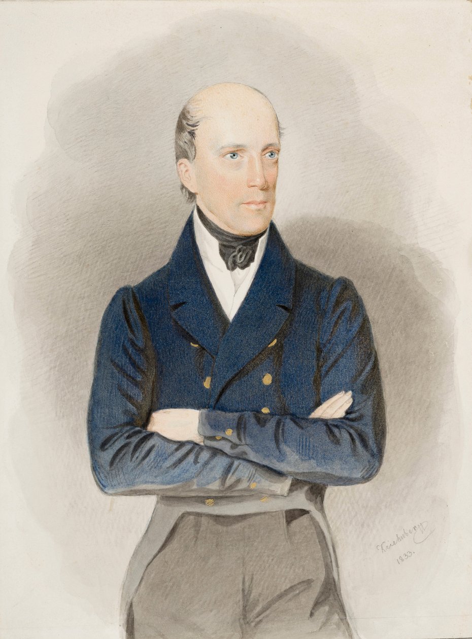 Porträtt av ärkehertig Johannes av Österrike (1782-1859) (akvarell på papper) av Josef Nikolaus Kriehuber