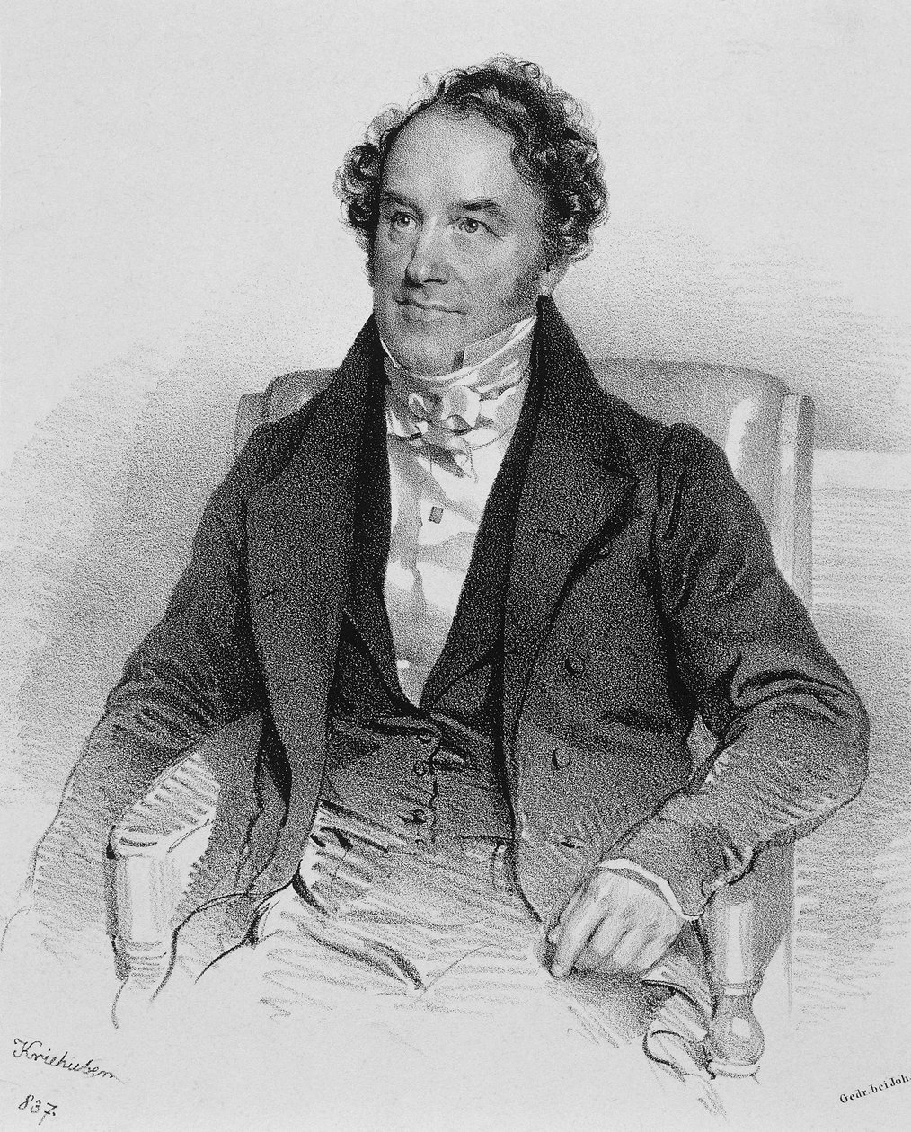 Porträtt av Conradin Kreutzer eller Kreuzer (Messkirch av Josef Nikolaus Kriehuber