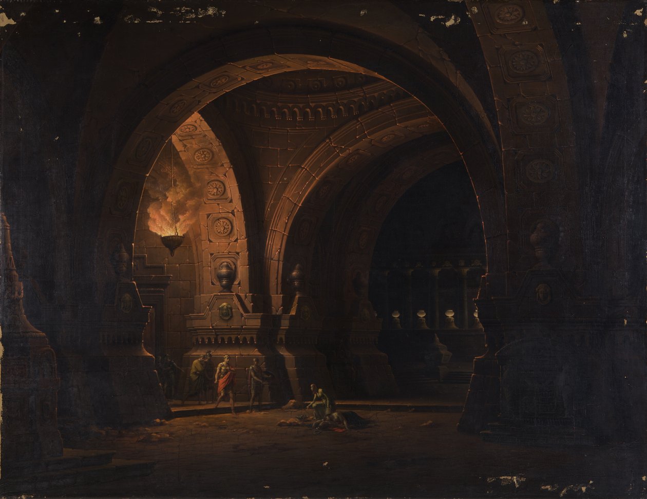 Caesar Octavianus hittar Kleopatra på Antonius lik av Josef Platzer