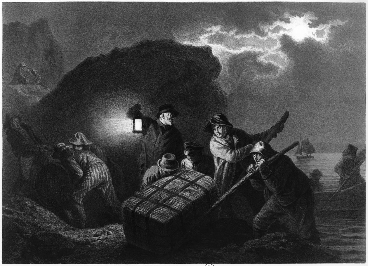 Smugglare på Sveriges östkust, tidigt 1800-tal av Josef Wilhelm Wallander