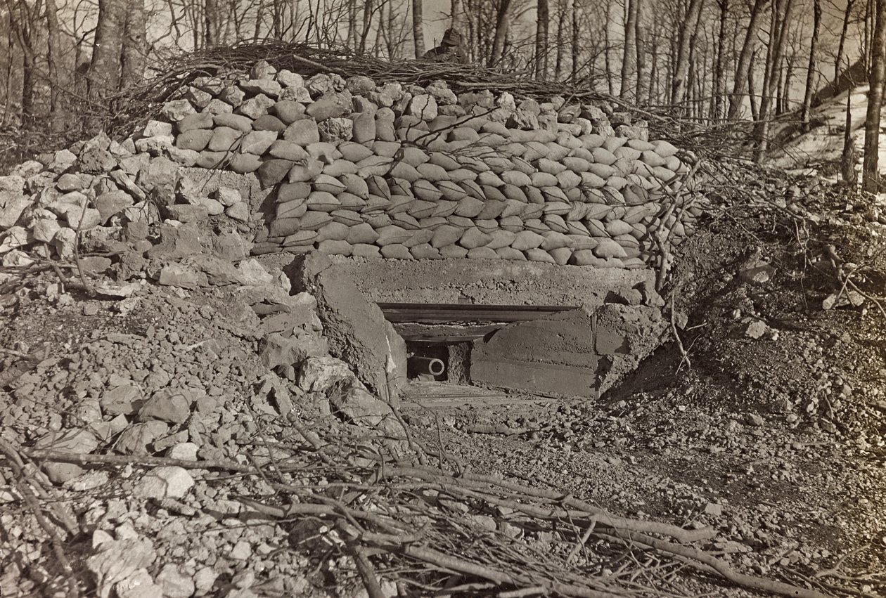 Album "Mitt världskrig - minnen av sydvästra fronten i Kärnten, Italien, Trentino-Alto Adige) 31/03/1915-12/11/1918 - Josef Zohles Wien ": militärbunker med kanon av Josef Zohles