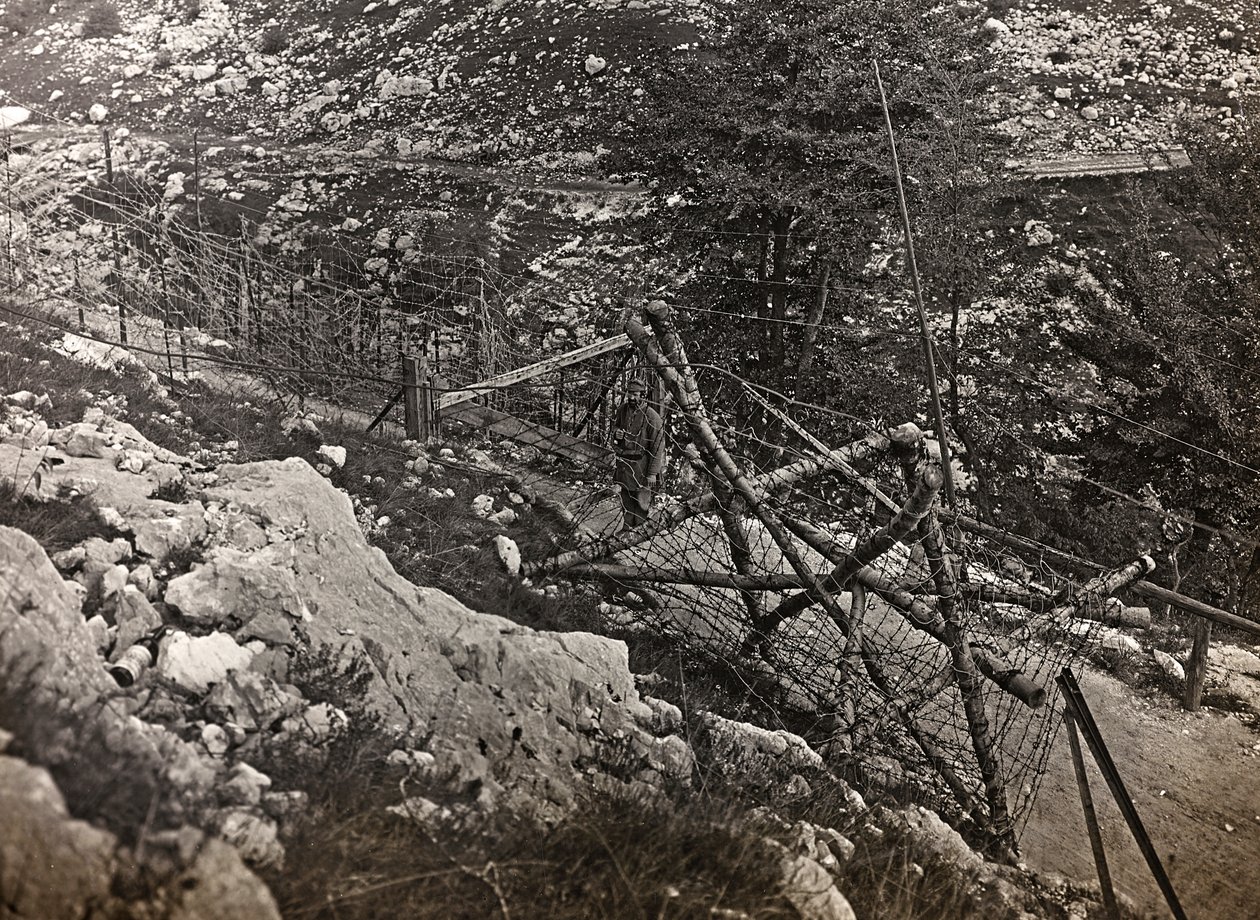Album "Mitt världskrig - minnen av sydvästra fronten i Kärnten, Italien, Trentino-Alto Adige) 31/03/1915-12/11/1918 - Josef Zohles Wien ": taggtråd (s/v foto) av Josef Zohles
