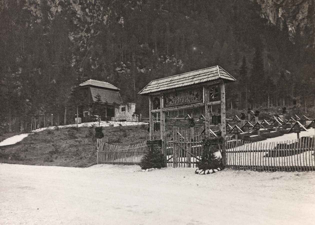 Album "Mitt världskrig - minnen av sydvästra fronten i Kärnten, Italien, Trentino-Alto Adige) 31/03/1915-12/11/1918 - Josef Zohles Wien ": militärkyrkogård i Seisse av Josef Zohles