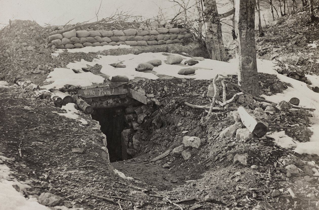 Album "Mitt världskrig - minnen från sydvästra fronten i Kärnten, Italien, Trentino-Alto Adige) 31/03/1915-12/11/1918 - Josef Zohles Wien ": militärbunker (s/v foto) av Josef Zohles