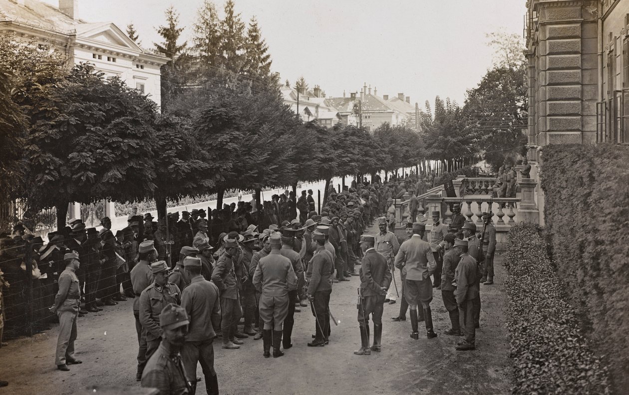 Album "Mitt världskrig - minnen av sydvästra fronten i Kärnten, Italien, Trentino-Alto Adige) 31/03/1915-12/11/ 1918 - Josef Zohles Wien ": soldater med många fångar av Josef Zohles