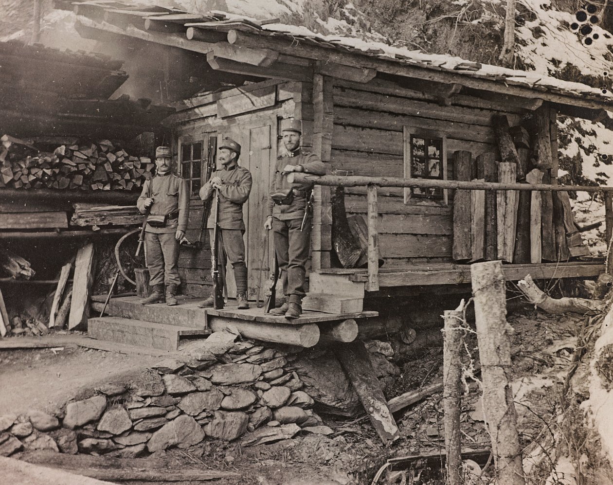Album "Mitt världskrig - minnen av sydvästra fronten i Kärnten, Italien, Trentino-Alto Adige) 31/03/1915-12/11/ 1918 - Josef Zohles Wien ": bostadsofficerare (s/v foto av Josef Zohles