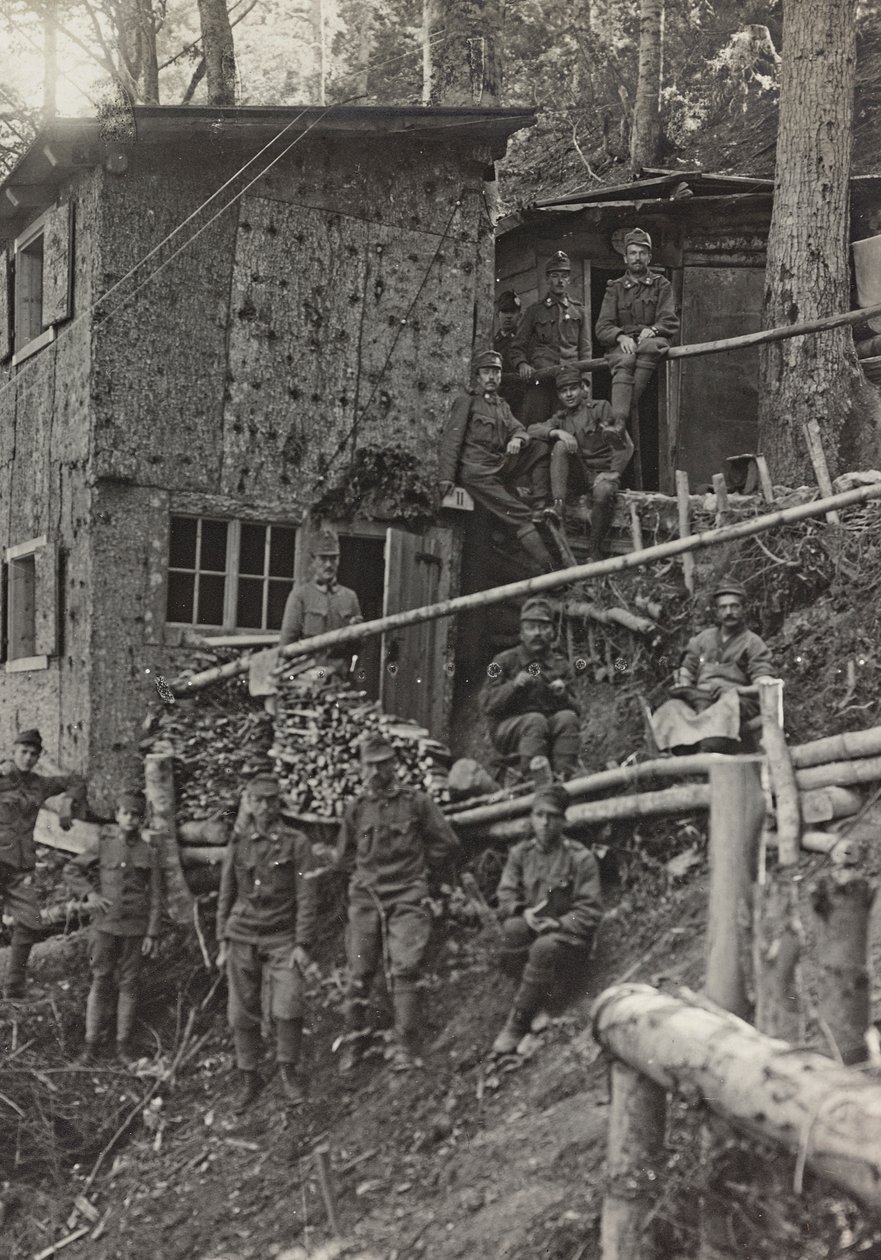 Album "Mitt världskrig - minnen av sydvästra fronten i Kärnten, Italien, Trentino-Alto Adige) 31/03/1915-12/11/ 1918 - Josef Zohles Wien ": militärläger (s/v foto) av Josef Zohles
