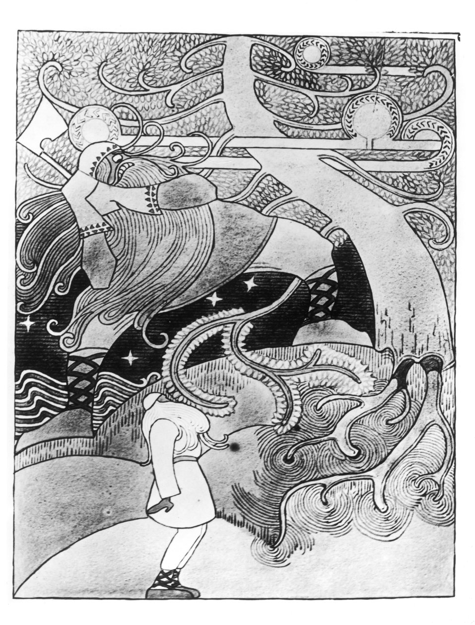 The Enormous Oak Tree is Cut Down, illustration från 