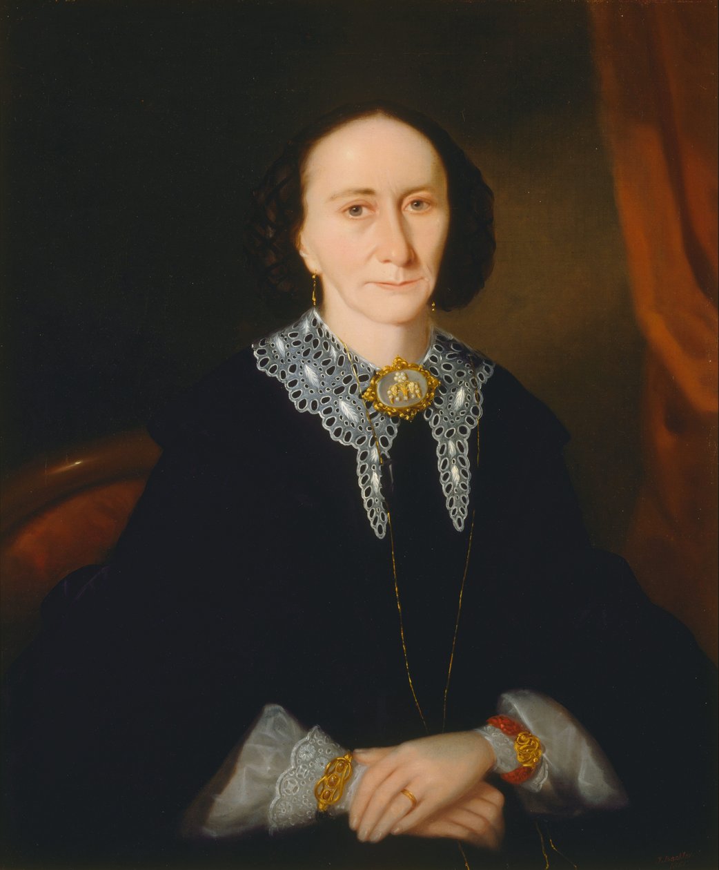 Porträtt av en kvinna (Elizabeth Collins) av Joseph Backler