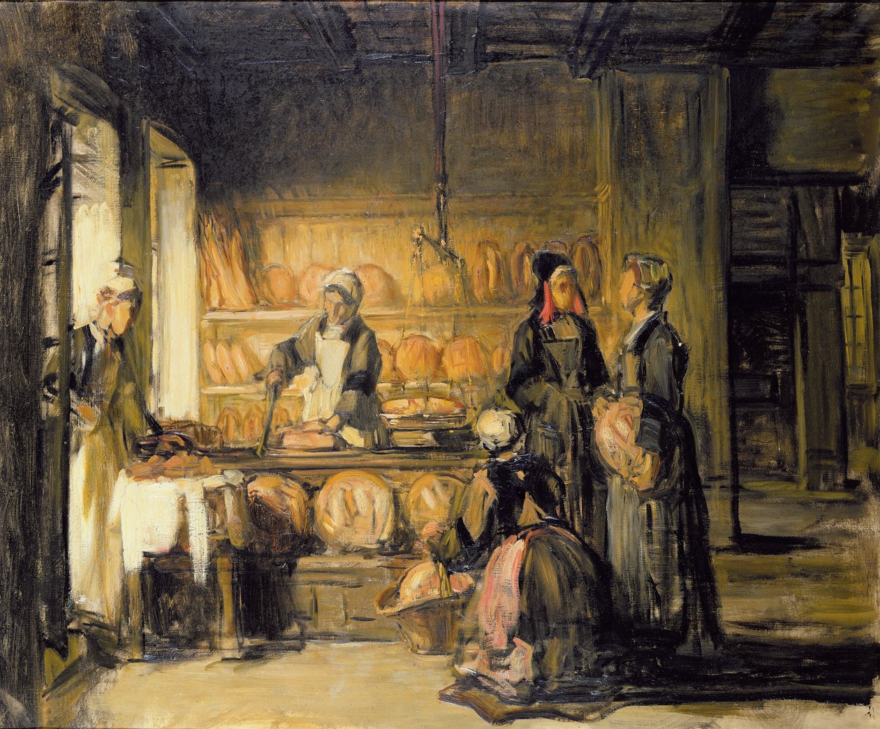 Interiör av en Breton Boulangerie, c.1906 av Joseph Bail
