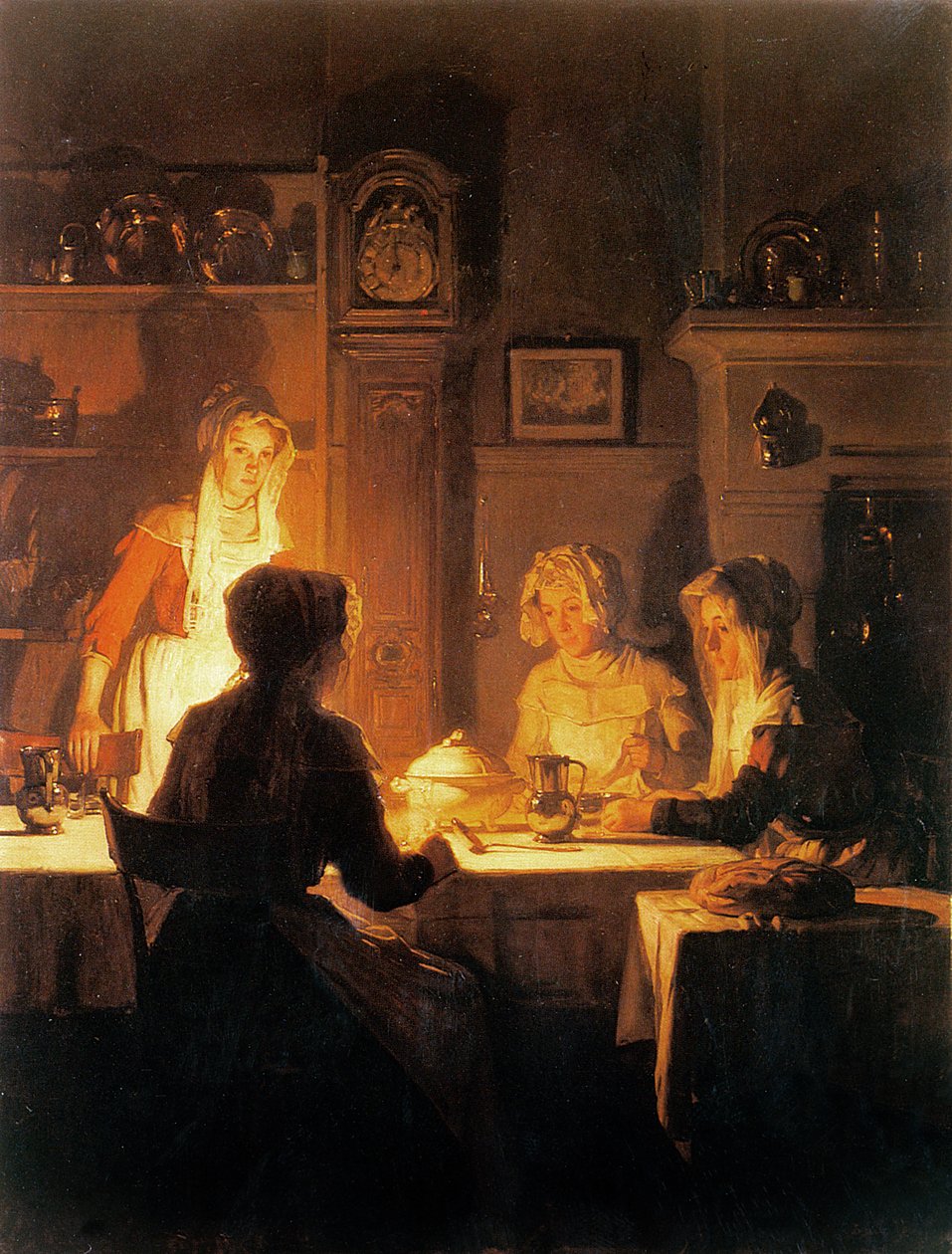 Kvällsmåltiden, ca 1900 av Joseph Bail