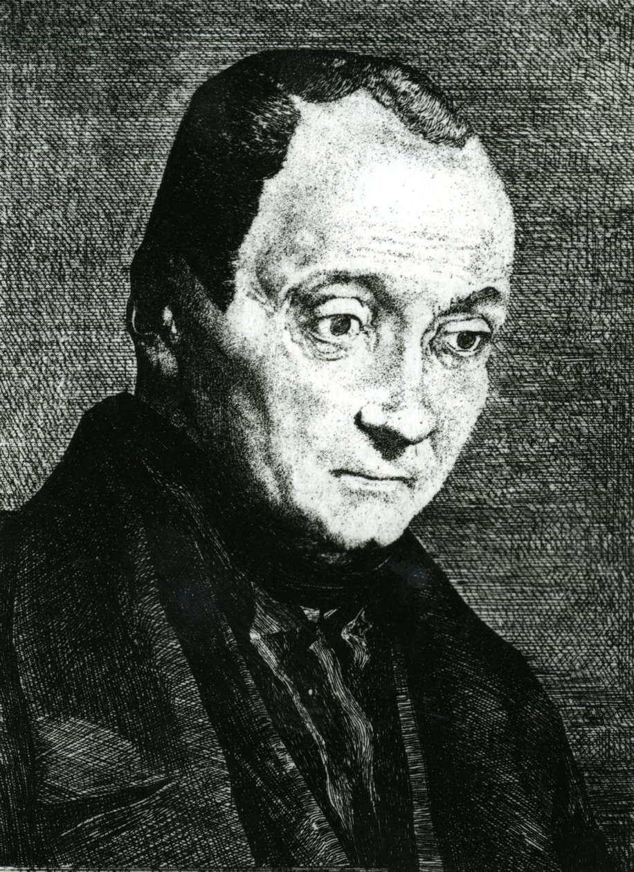Auguste Comte, etsat av Felix Bracquemond, 1851 av Joseph Benoit Guichard
