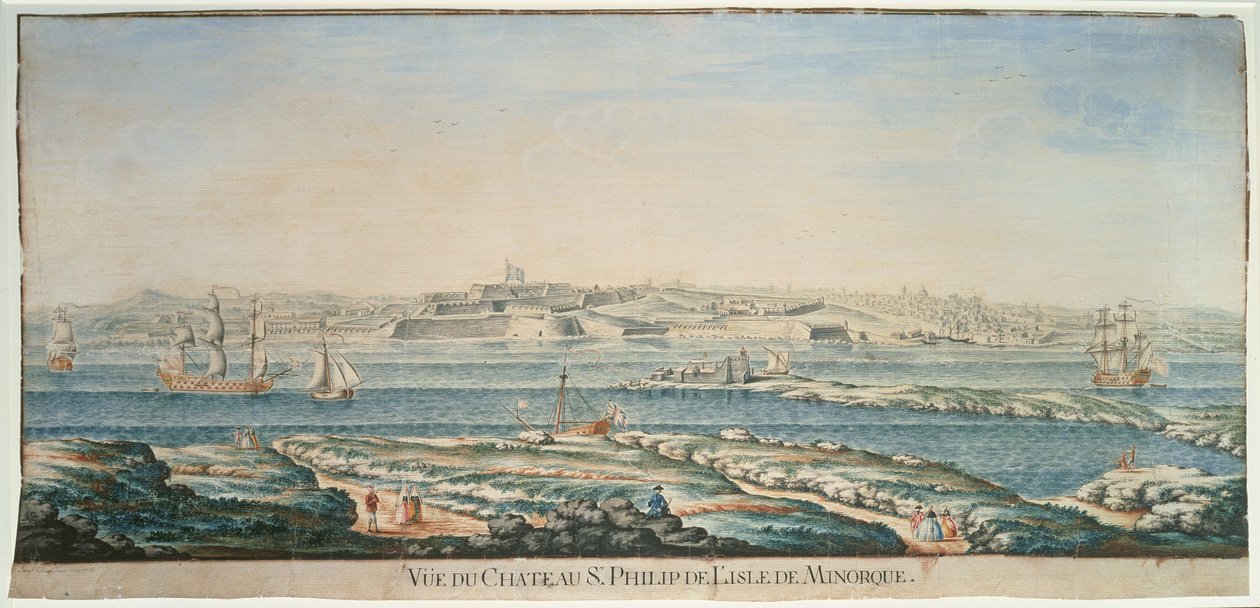 Vy över Chateau St. Philip, Menorca av Joseph Chiesa