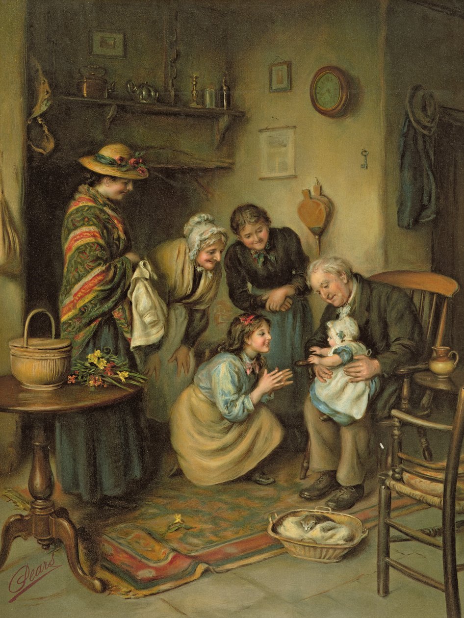Familjegudstjänst, från Pears Annual, 1911 av Joseph Clark