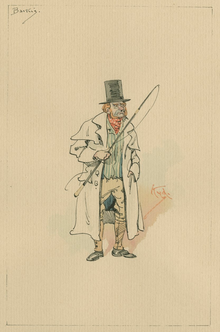 Barkis, ca 1920-talet (penna och bläck med wc på papper) av Joseph Clayton Clarke
