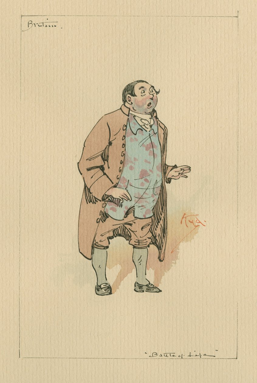 Ben Britain - The Battle of Life, ca 1920-talet (penna och bläck med wc på papper) av Joseph Clayton Clarke