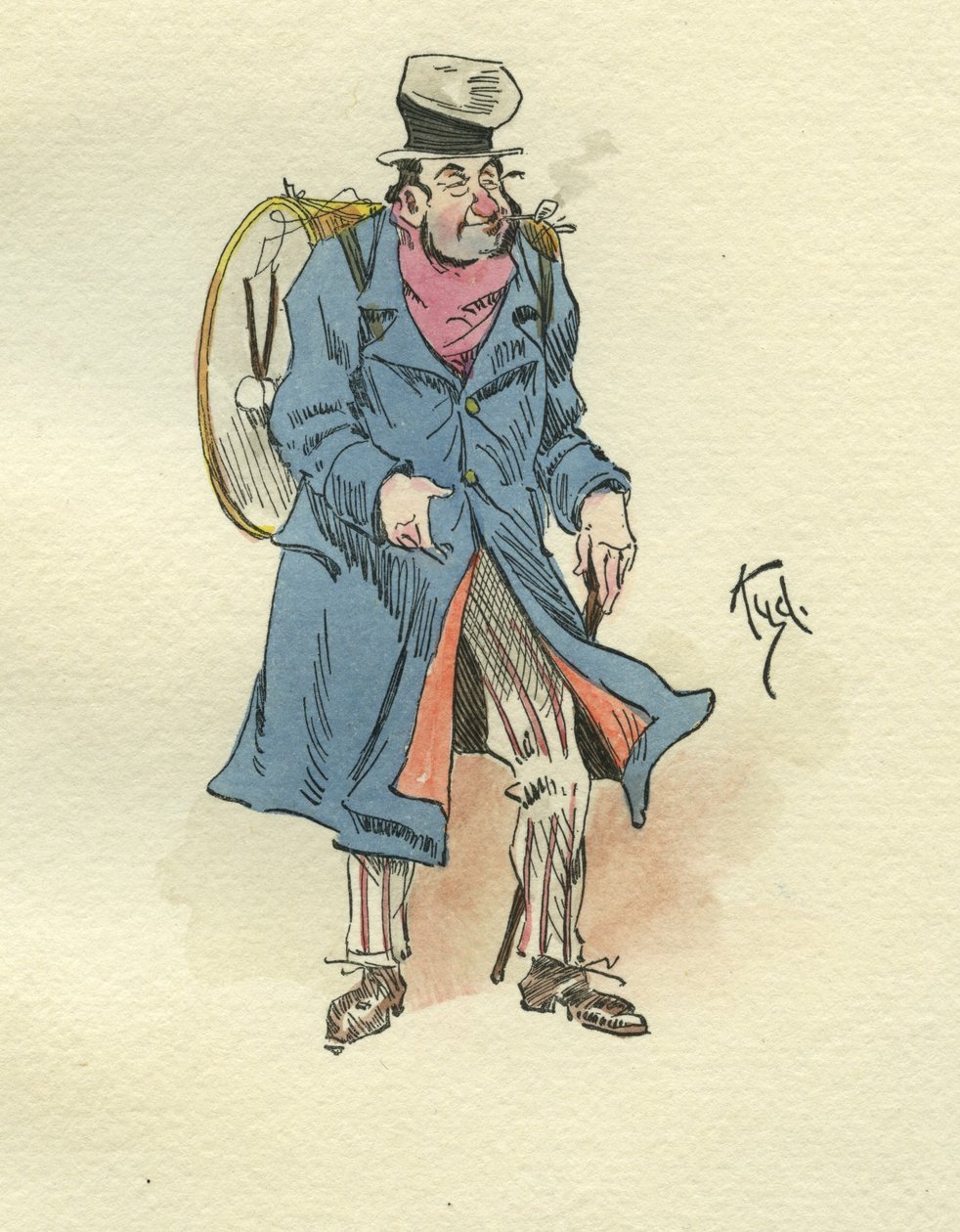 Karaktär från Dombey and Son (bläck och wc på papper) av Joseph Clayton Clarke
