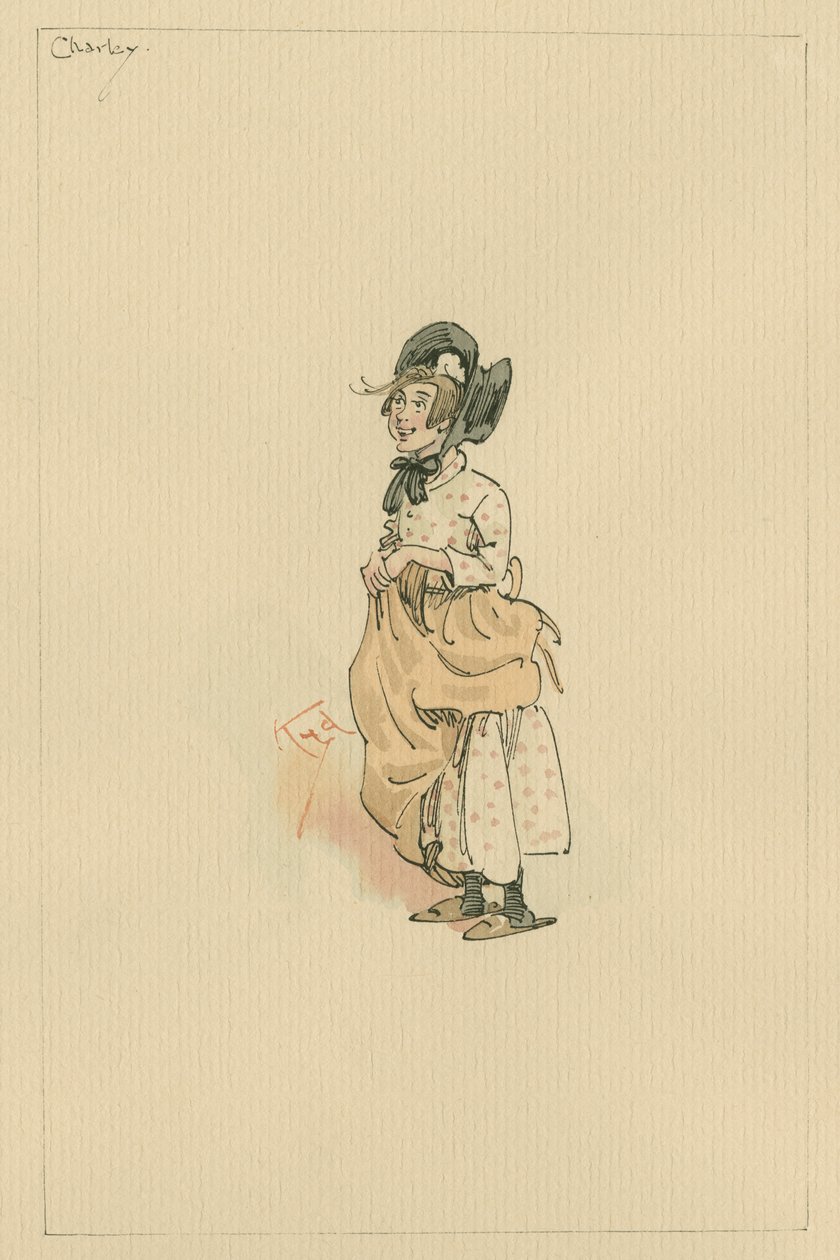 Charley, ca 1920-talet (penna och bläck med wc på papper) av Joseph Clayton Clarke