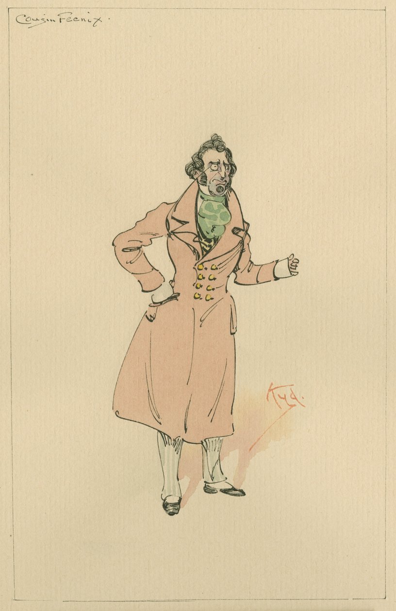 Kusin Feenix, alias Lord Feenix, ca 1920 (penna och bläck med bläck på papper) av Joseph Clayton Clarke