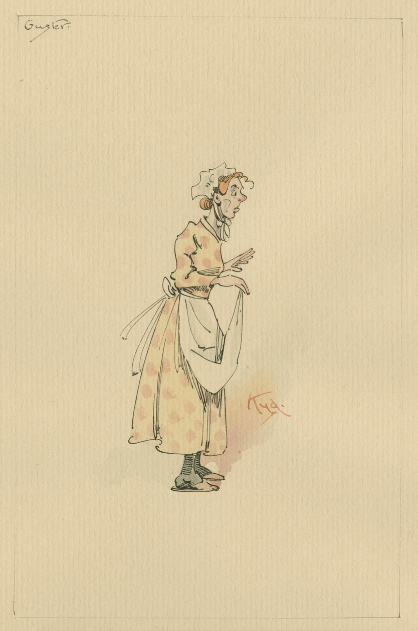 Guster, ca 1920-talet (penna och bläck med wc på papper) av Joseph Clayton Clarke
