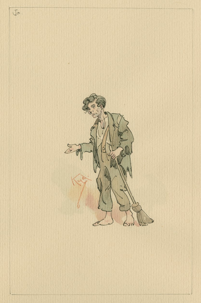 Jo, ca 1920-talet (penna och bläck med wc på papper) av Joseph Clayton Clarke