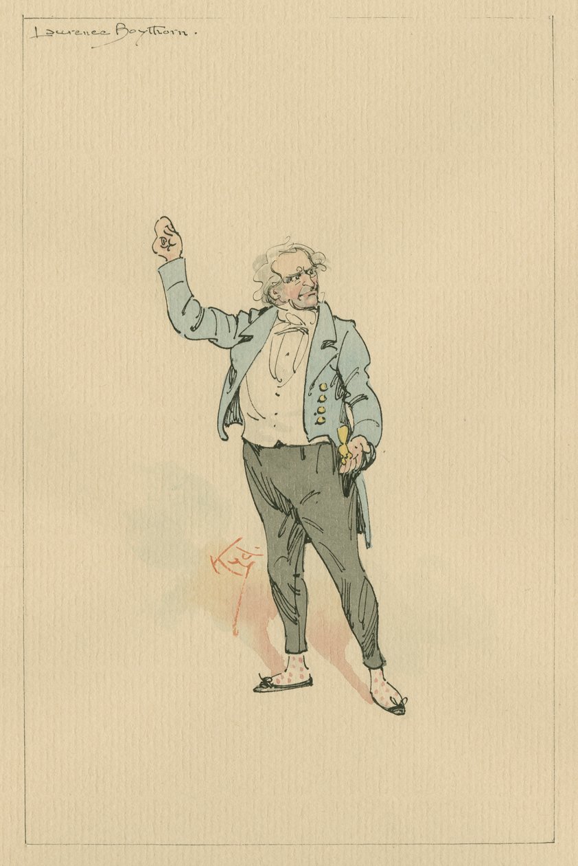 Lawrence Boythorn, ca 1920-talet (penna och bläck med wc på papper) av Joseph Clayton Clarke