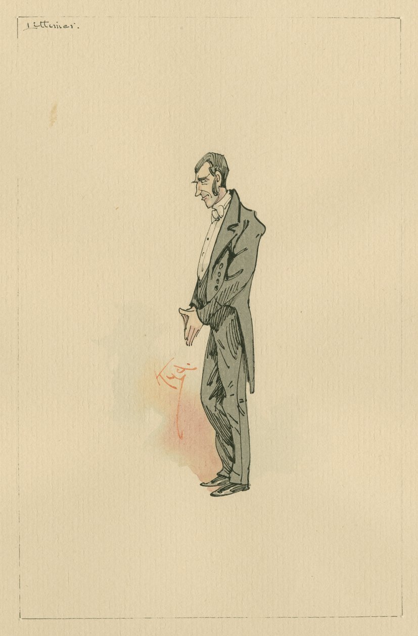 Littimer, ca 1920-talet (penna och bläck med wc på papper) av Joseph Clayton Clarke