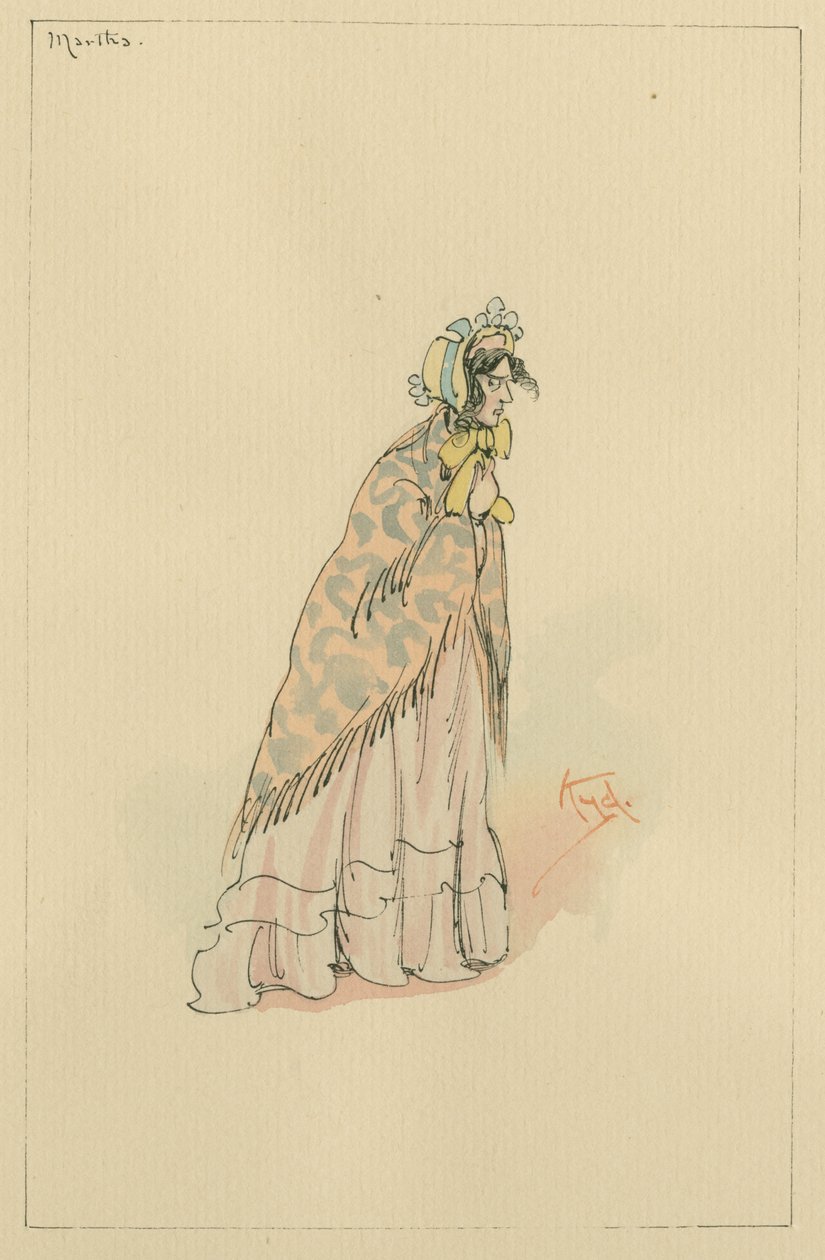 Martha Endell, ca 1920-talet (penna och bläck med wc på papper) av Joseph Clayton Clarke