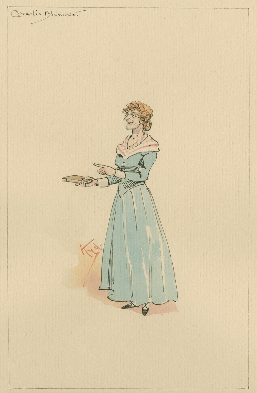 Miss Cornelia Blimber, c.1920s (peni ma le vaitusi ma le wc i luga o le pepa) av Joseph Clayton Clarke