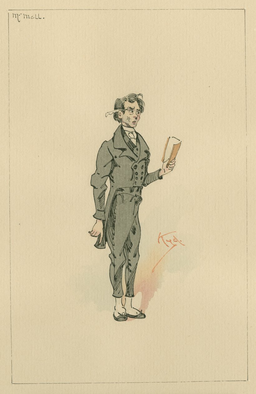 Mr Mell, ca 1920-talet (penna och bläck med wc på papper) av Joseph Clayton Clarke
