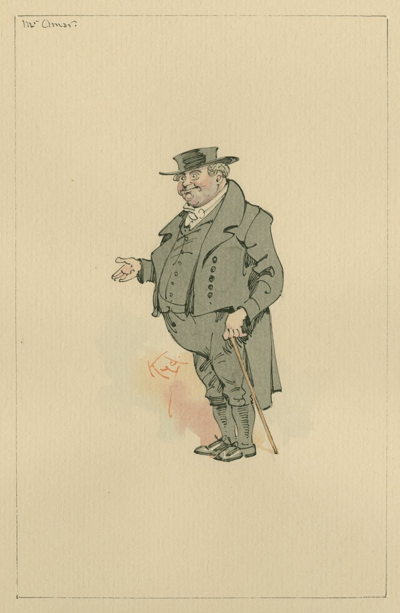 Mr Omar, ca 1920-talet (penna och bläck med wc på papper) av Joseph Clayton Clarke