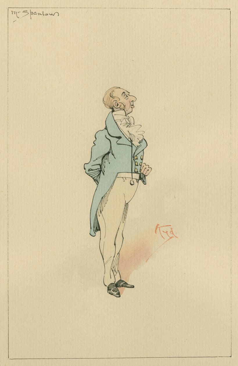 Mr Spenlow, ca 1920-talet (penna och bläck med wc på papper) av Joseph Clayton Clarke